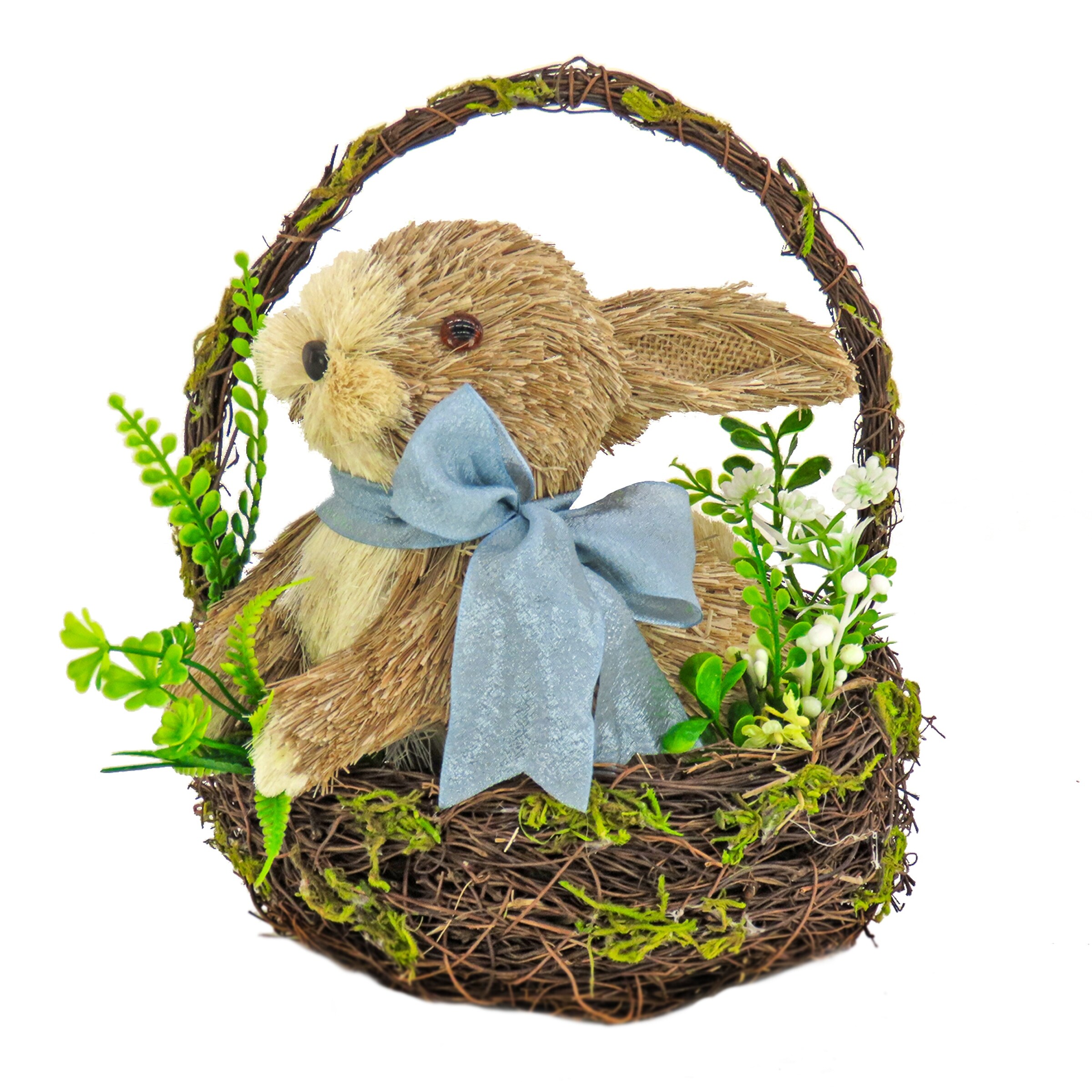 The Home Depot Shop -The Home Depot Shop 10 Blue Bow Bunny in Basket
