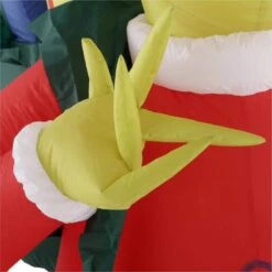 8 Ft Pre-Lit LED Holiday Grinch In Santa Suit With Sack Christmas Inflatable -The Home Depot Shop airblown christmas inflatables 110010 40 1000