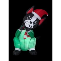 6 Ft. Inflatable Christmas Animated Begging Boston Terrier