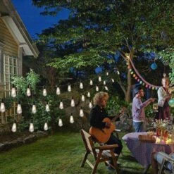 25 Ft. 25-Light Warm White Incandescent Round Bulb Outdoor/Indoor Traditional Weatherproof Patio String Cafe Lights -The Home Depot Shop aleko christmas string lights gl25wwh hd 4f 1000