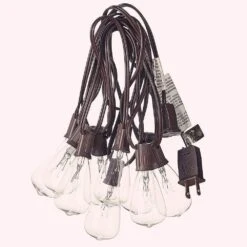 25 Ft. 25-Light Warm White Incandescent Round Bulb Outdoor/Indoor Traditional Weatherproof Patio String Cafe Lights -The Home Depot Shop aleko christmas string lights gl25wwh hd 76 1000