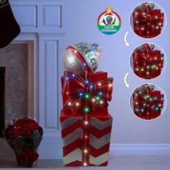 Alpine LED Lights With Color Changing Christmas Decor Gifts And Believe Ornament Statue -The Home Depot Shop alpine christmas novelty lights yen572cc 31 1000