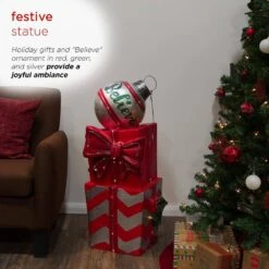 Alpine LED Lights With Color Changing Christmas Decor Gifts And Believe Ornament Statue -The Home Depot Shop alpine christmas novelty lights yen572cc 76 1000