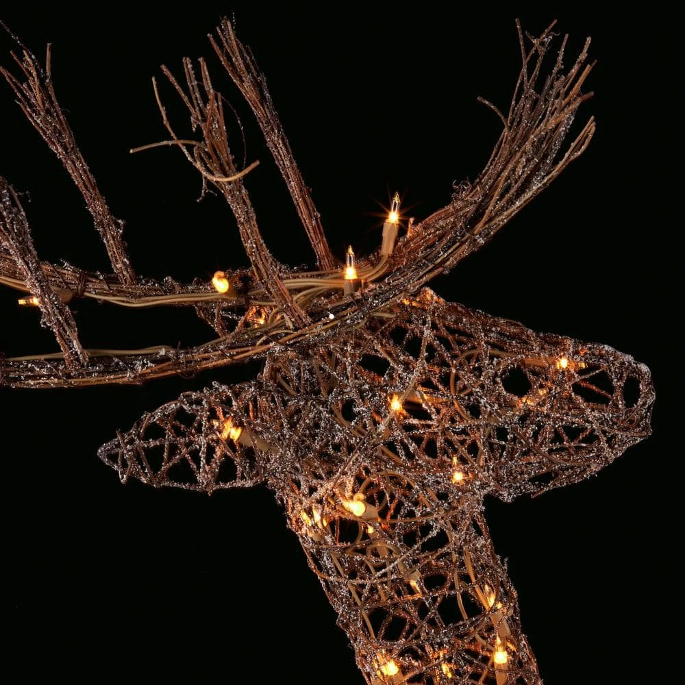 Alpine 49 In. Standing Rattan Reindeer Decoration With White Halogen Lights 10 Alpine 49 In. Standing Rattan Reindeer Decoration With White Halogen Lights - Image 10