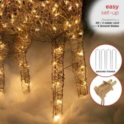 Alpine 49 In. Standing Rattan Reindeer Decoration With White Halogen Lights 16 Alpine 49 In. Standing Rattan Reindeer Decoration With White Halogen Lights -The Home Depot Shop alpine christmas yard decorations auh163l 66 1000