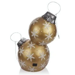 Indoor/Outdoor Merry Christmas Stacked Ornament Statue W/Flashing LEDs, Gold -The Home Depot Shop alpine corporation christmas yard decorations zty138xl 4f 1000