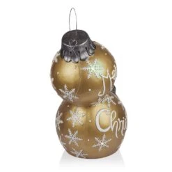 Indoor/Outdoor Merry Christmas Stacked Ornament Statue W/Flashing LEDs, Gold -The Home Depot Shop alpine corporation christmas yard decorations zty138xl c3 1000