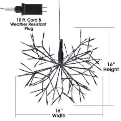 16 In. Tall Holiday 3D Snowflake Multicolor Hanging Ornament With LED Lights 16 16 In. Tall Holiday 3D Snowflake Multicolor Hanging Ornament With LED Lights -The Home Depot Shop alpine corporation single christmas ornaments crd100l mc 40 1000