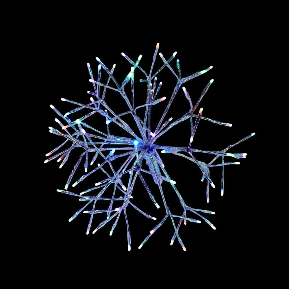 16 In. Tall Holiday 3D Snowflake Multicolor Hanging Ornament With LED Lights 12 16 In. Tall Holiday 3D Snowflake Multicolor Hanging Ornament With LED Lights - Image 12