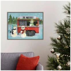 23.5 In. W X 18 In. H Christmas On Wheels III Christmas Holiday Framed Canvas Box Wall Art -The Home Depot Shop amanti art christmas wall decorations 38865447560 31 1000