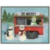 23.5 In. W X 18 In. H Christmas On Wheels III Christmas Holiday Framed Canvas Box Wall Art