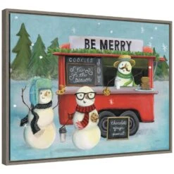 23.5 In. W X 18 In. H Christmas On Wheels III Christmas Holiday Framed Canvas Box Wall Art -The Home Depot Shop amanti art christmas wall decorations 38865447560 c3 1000