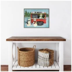23.5 In. W X 18 In. H Christmas On Wheels III Christmas Holiday Framed Canvas Box Wall Art -The Home Depot Shop amanti art christmas wall decorations 38865447560 fa 1000