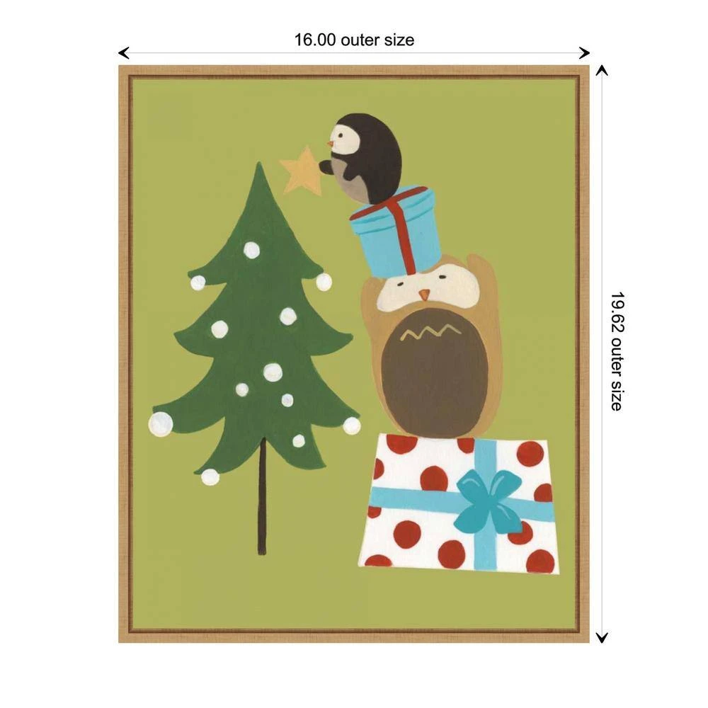 19.62 In. H X 16 In. W Canvas Happy Owlidays VI Owl And Christmas Tree Christmas Holiday Framed Box Wall Art 5 19.62 In. H X 16 In. W Canvas Happy Owlidays VI Owl And Christmas Tree Christmas Holiday Framed Box Wall Art - Image 5