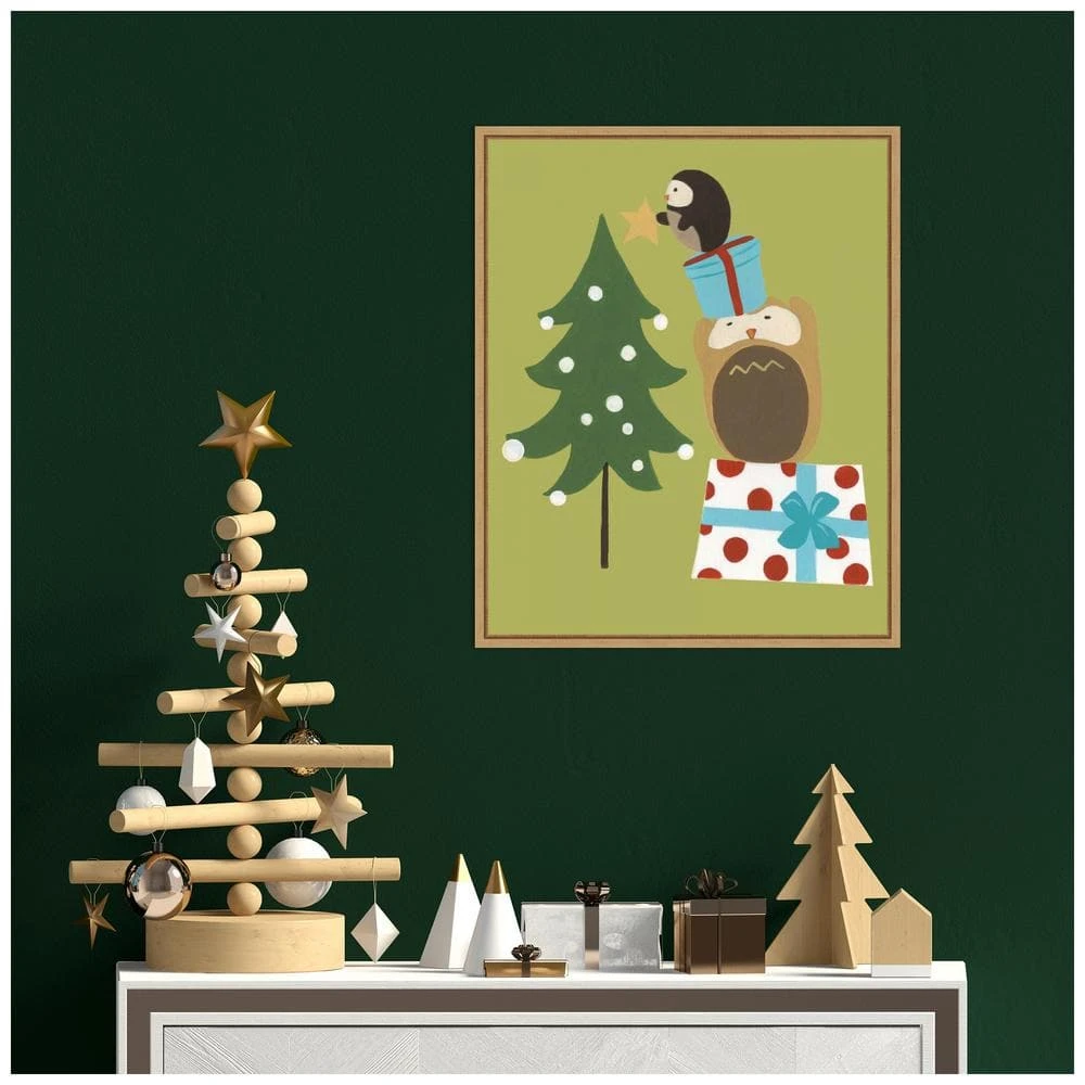 19.62 In. H X 16 In. W Canvas Happy Owlidays VI Owl And Christmas Tree Christmas Holiday Framed Box Wall Art 8 19.62 In. H X 16 In. W Canvas Happy Owlidays VI Owl And Christmas Tree Christmas Holiday Framed Box Wall Art - Image 8