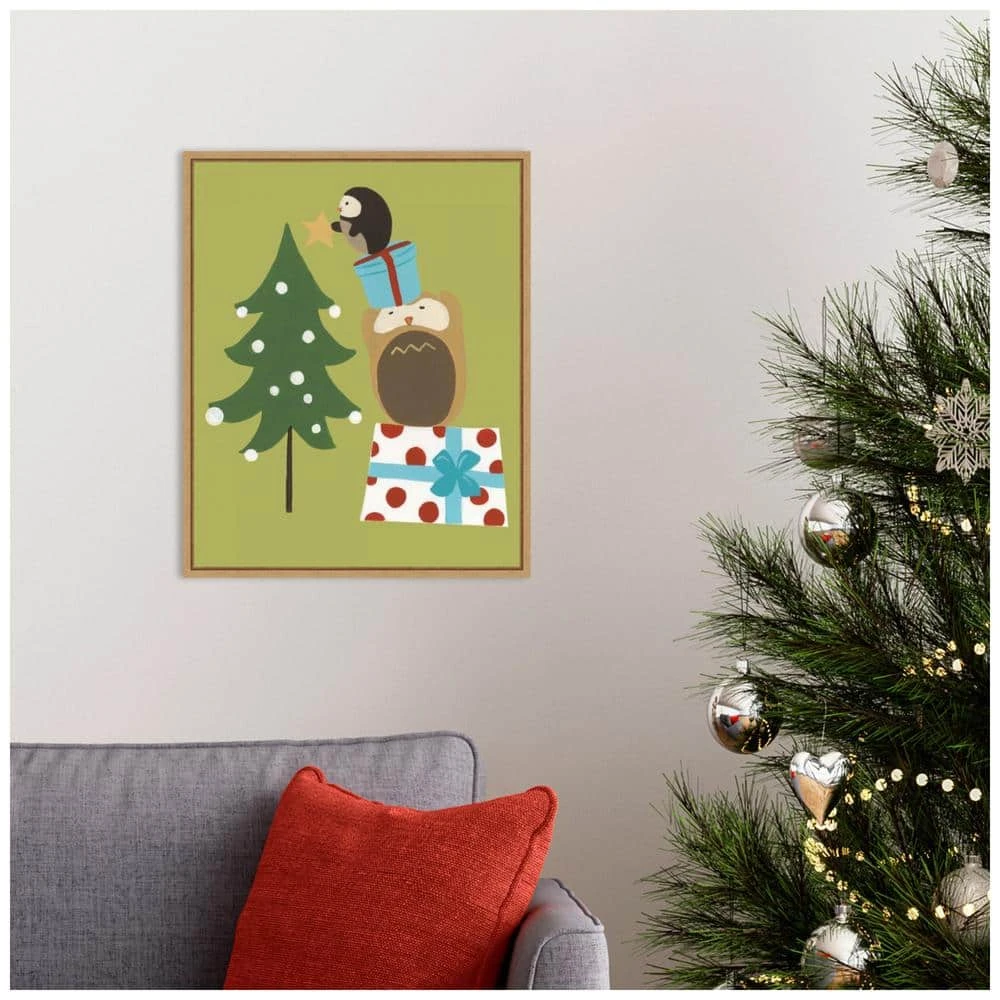 19.62 In. H X 16 In. W Canvas Happy Owlidays VI Owl And Christmas Tree Christmas Holiday Framed Box Wall Art 6 19.62 In. H X 16 In. W Canvas Happy Owlidays VI Owl And Christmas Tree Christmas Holiday Framed Box Wall Art - Image 6