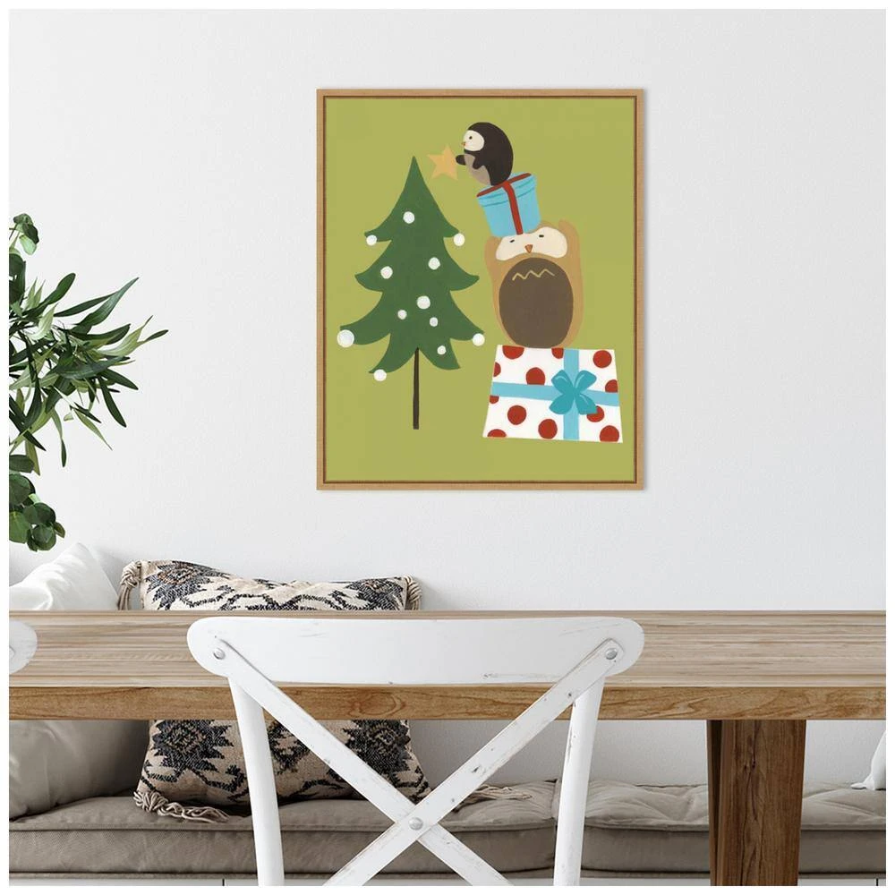 19.62 In. H X 16 In. W Canvas Happy Owlidays VI Owl And Christmas Tree Christmas Holiday Framed Box Wall Art 7 19.62 In. H X 16 In. W Canvas Happy Owlidays VI Owl And Christmas Tree Christmas Holiday Framed Box Wall Art - Image 7