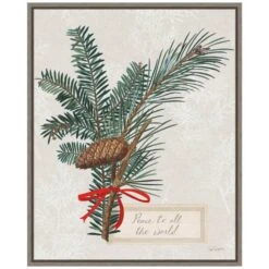 19.62 In. H X 16 In. W Canvas Joyful Tidings IV Christmas Holiday Framed Box Wall Art