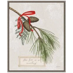 19.62 In. H X 16 In. W Canvas Joyful Tidings III Christmas Holiday Framed Box Wall Art