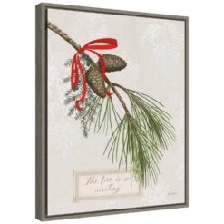 19.62 In. H X 16 In. W Canvas Joyful Tidings III Christmas Holiday Framed Box Wall Art -The Home Depot Shop amanti art christmas wall decorations 38865448983 c3 1000