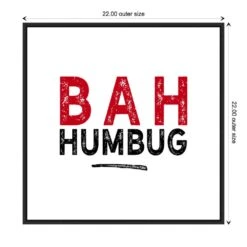 22 In. Bah Humbug Swash Christmas Holiday Framed Canvas Box Wall Art -The Home Depot Shop amanti art christmas wall decorations 38865456245 1f 1000