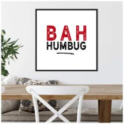 22 In. Bah Humbug Swash Christmas Holiday Framed Canvas Box Wall Art -The Home Depot Shop amanti art christmas wall decorations 38865456245 44 1000