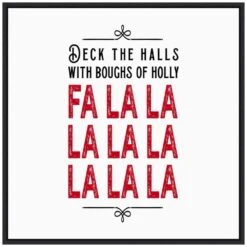 22 In. Canvas Deck The Halls Red Christmas Holiday Framed Box Wall Art -The Home Depot Shop amanti art christmas wall decorations 38865456247 c3 1000