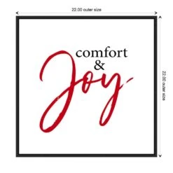 22 In. Canvas Comfort And Joy Christmas Holiday Framed Box Wall Art -The Home Depot Shop amanti art christmas wall decorations 38865456249 1f 1000