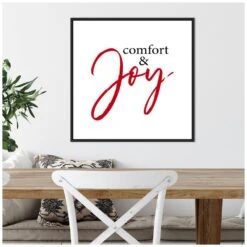 22 In. Canvas Comfort And Joy Christmas Holiday Framed Box Wall Art -The Home Depot Shop amanti art christmas wall decorations 38865456249 44 1000