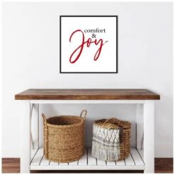 22 In. Canvas Comfort And Joy Christmas Holiday Framed Box Wall Art -The Home Depot Shop amanti art christmas wall decorations 38865456249 fa 1000
