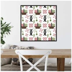 22 In. Kwanzaa Celebration Collection F Christmas Holiday Framed Canvas Box Wall Art -The Home Depot Shop amanti art christmas wall decorations 38865456261 44 1000