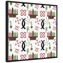 22 In. Kwanzaa Celebration Collection F Christmas Holiday Framed Canvas Box Wall Art -The Home Depot Shop amanti art christmas wall decorations 38865456261 c3 1000