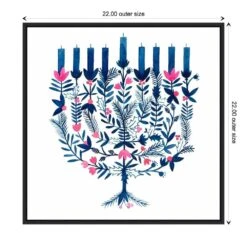 22 In. Boho Hanukkah I Christmas Holiday Framed Canvas Box Wall Art -The Home Depot Shop amanti art christmas wall decorations 38865456262 1f 1000