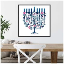 22 In. Boho Hanukkah I Christmas Holiday Framed Canvas Box Wall Art -The Home Depot Shop amanti art christmas wall decorations 38865456262 44 1000