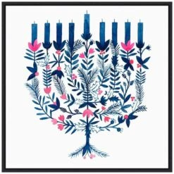 22 In. Boho Hanukkah I Christmas Holiday Framed Canvas Box Wall Art