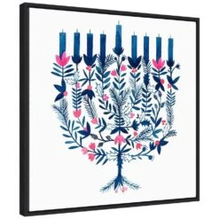 22 In. Boho Hanukkah I Christmas Holiday Framed Canvas Box Wall Art -The Home Depot Shop amanti art christmas wall decorations 38865456262 c3 1000