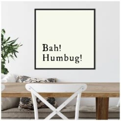 22 In. Bah Humbug Christmas Holiday Framed Canvas Box Wall Art -The Home Depot Shop amanti art christmas wall decorations 38865456286 44 1000
