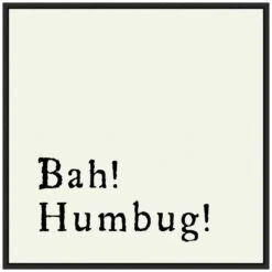 22 In. Bah Humbug Christmas Holiday Framed Canvas Box Wall Art