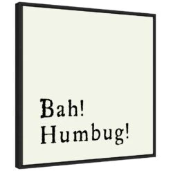 22 In. Bah Humbug Christmas Holiday Framed Canvas Box Wall Art -The Home Depot Shop amanti art christmas wall decorations 38865456286 c3 1000