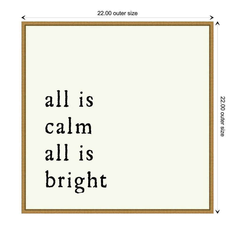 22 In. All Is Calm Christmas Holiday Framed Canvas Box Wall Art 5 22 In. All Is Calm Christmas Holiday Framed Canvas Box Wall Art - Image 5