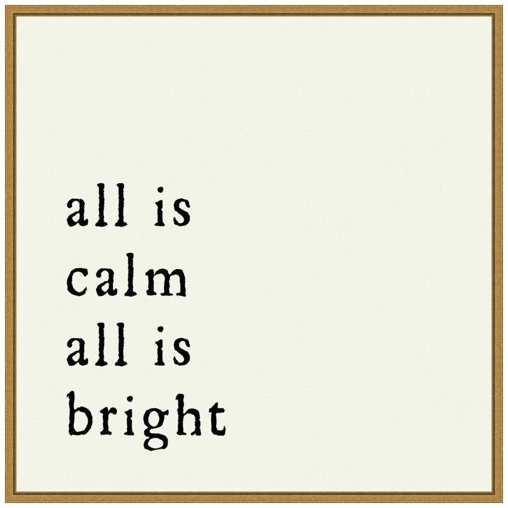 22 In. All Is Calm Christmas Holiday Framed Canvas Box Wall Art 1 22 In. All Is Calm Christmas Holiday Framed Canvas Box Wall Art