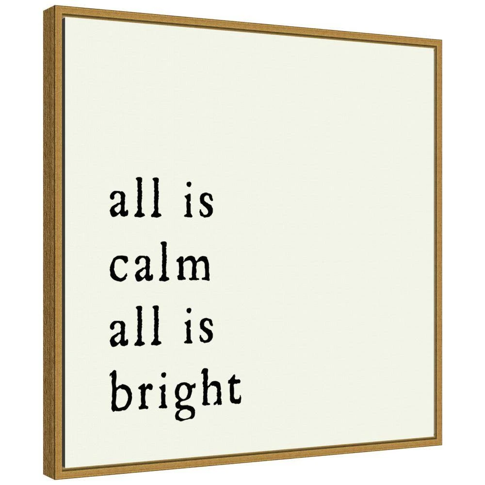 22 In. All Is Calm Christmas Holiday Framed Canvas Box Wall Art 3 22 In. All Is Calm Christmas Holiday Framed Canvas Box Wall Art - Image 3