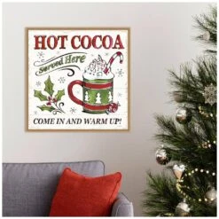 22 In. Christmas Treats IV Christmas Holiday Framed Canvas Box Wall Art -The Home Depot Shop amanti art christmas wall decorations 38865456314 31 1000