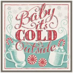 22 In. Merry Little Christmas II Christmas Holiday Framed Canvas Box Wall Art