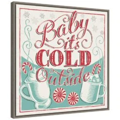 22 In. Merry Little Christmas II Christmas Holiday Framed Canvas Box Wall Art -The Home Depot Shop amanti art christmas wall decorations 38865456345 c3 1000