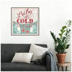 22 In. Merry Little Christmas II Christmas Holiday Framed Canvas Box Wall Art -The Home Depot Shop amanti art christmas wall decorations 38865456345 fa 1000