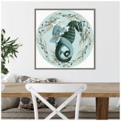 22 In. The Sea Santa Collection C Christmas Holiday Framed Canvas Box Wall Art -The Home Depot Shop amanti art christmas wall decorations 38865456366 44 1000