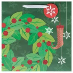 AMSCAN 12 In. X 12 In. X 5 In. Contemporary Wreath Bags With Glitter (11-Pack)