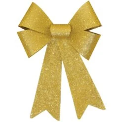 AMSCAN 13 In. Glitter Bow In Gold (4-Pack)