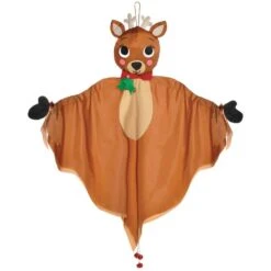 AMSCAN Christmas 48 In. Fabric Hanging Brown Reindeer Decoration (2-Pieces)